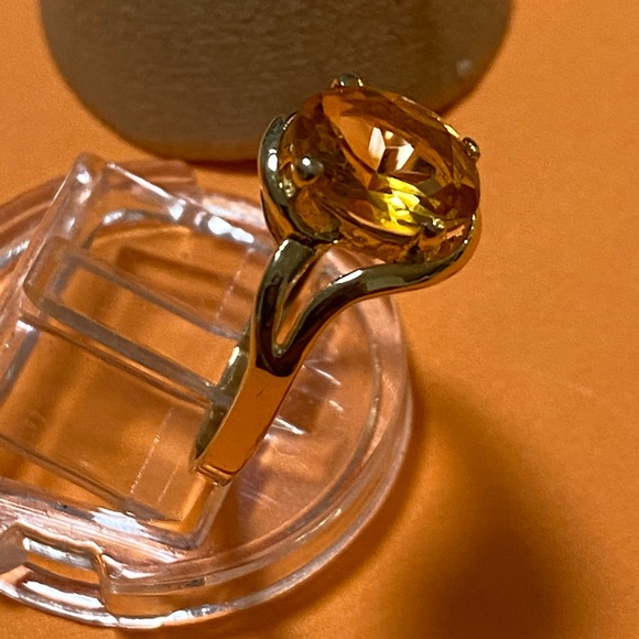 $999 Solid 14k Citrine RingSize 6.75 - Picture 6 of 8